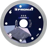 Promat - Diamanttrennscheibe fliesen pro x ø 125 mm Bohrung 22,23 mm Segmenthöhe 10 mm Segmentstärke 1,4 mm Promat - Diamanttrennscheibe fliesen pro x ø 125 mm Bohrung 22,23 mm Segmenthöhe 10 mm Segmentstärke 1,4 mm von PROMAT
