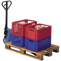 Gabelhubwagen Gabel-L. 1150 mm Trgf. 2500 kg Stahl taubenblau, ral 5014 vg/pur von PROMAT