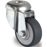 Promat - Lenkrolle Rad-Ø 100 mm Tragfähigkeit 100 kg mit Rückenloch Kugellager Gummi grau von PROMAT