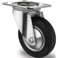 Lenkrolle Rad-Ø 200 mm Tragfähigkeit 205 kg Vollgummi Platte L135xB110 mm von PROMAT