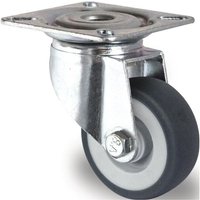 Promat - Lenkrolle Rad-Ø 75 mm grau Tragfähigkeit 75 kg mit Anschraubplatte Thermoplast. Elastomer 95° Shore a Promat - Lenkrolle Rad-Ø 75 mm grau Tragfähigkeit 75 kg mit Anschraubplatte Thermoplast. Elastomer 95° Shore a von PROMAT