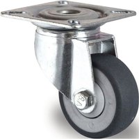Lenkrolle Rad-Ø 50 mm Tragfähigkeit 50 kg mit Anschraubplatte Gummi gra - Promat von PROMAT