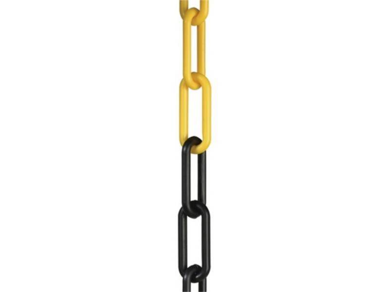PROMAT Absperrkette Absperrkette Kunststoff gelb/schwarz 6 mm Länge 25 m von PROMAT