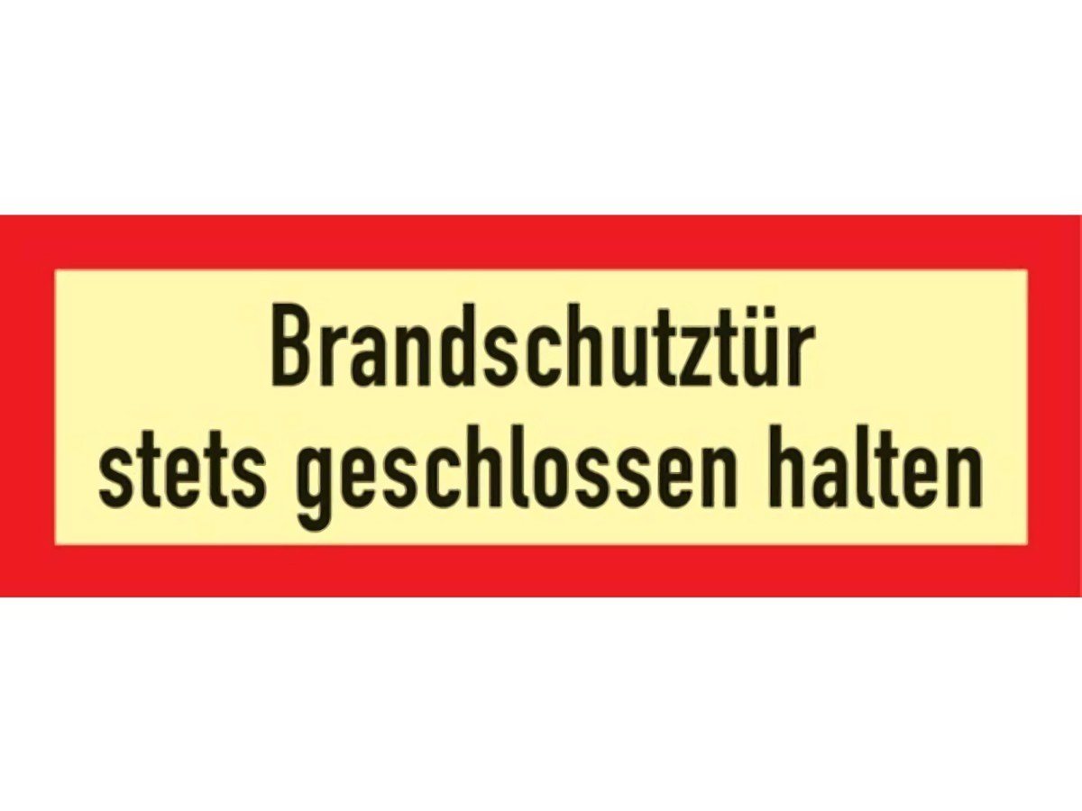 PROMAT Brandschutztür Brandschutzzeichen DIN 4066 L297xB105mm Brandschutztür stets geschl.h von PROMAT