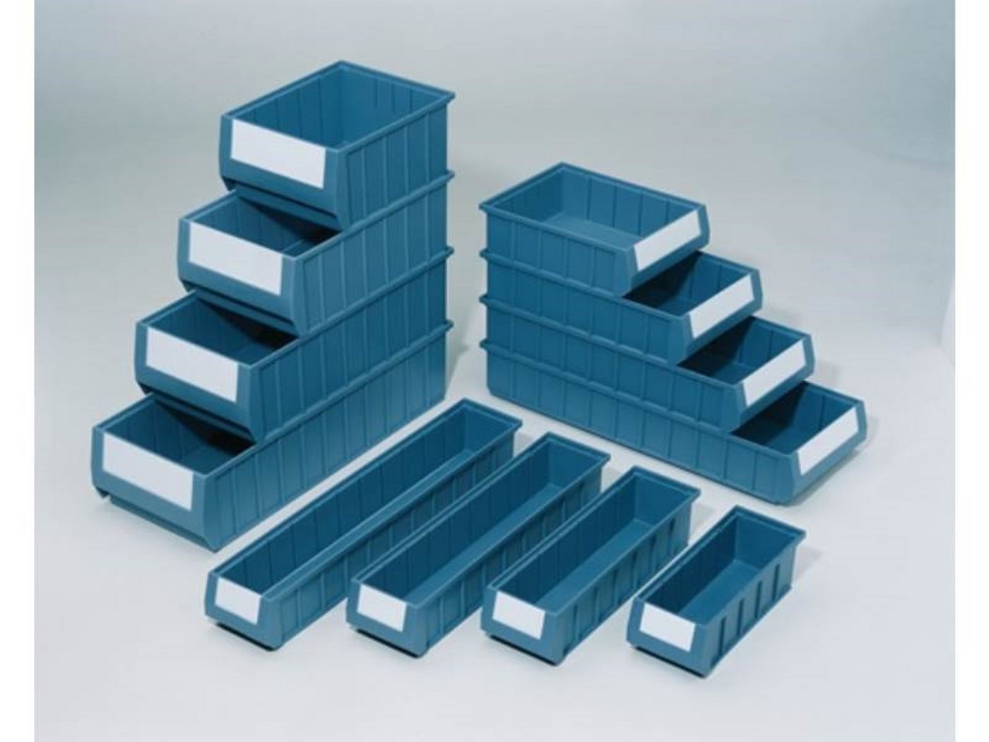 PROMAT Regal 16er Pack Regalkasten L300xB117xH90mm blau PP aus hochwertigem, Polypr von PROMAT