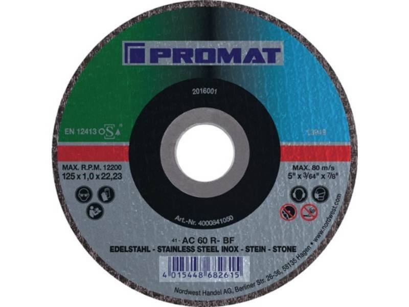 PROMAT Trennscheibe 25er Pack PROMAT Trennscheibe D115x1mm gerade INOX / Stahl / Stein B von PROMAT