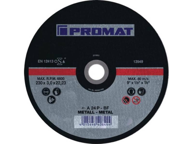 PROMAT Trennscheibe 25er Pack PROMAT Trennscheibe D230x3mm gerade Stahl Bohrung 22,23 mm von PROMAT
