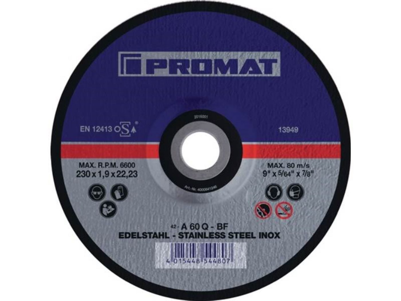 PROMAT Trennscheibe 25er Pack Trennscheibe INOX D180x1,5mm gekr.INOX Bohr.22,23mm PROMAT h von PROMAT