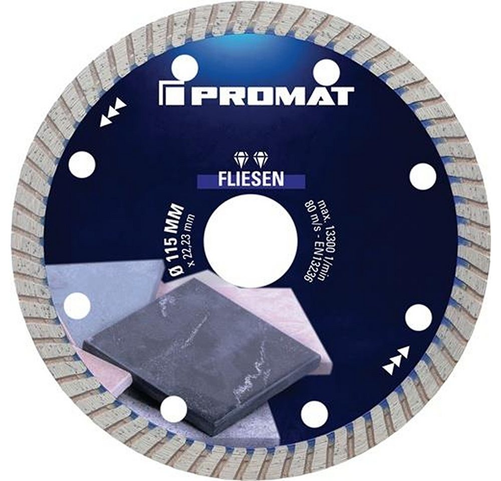 PROMAT Trennscheibe PROMAT Diamanttrennscheibe FLIESEN PRO T Ø 115 mm Bohrung 22,23 mm S PROMAT Trennscheibe PROMAT Diamanttrennscheibe FLIESEN PRO T Ø 115 mm Bohrung 22,23 mm S von PROMAT