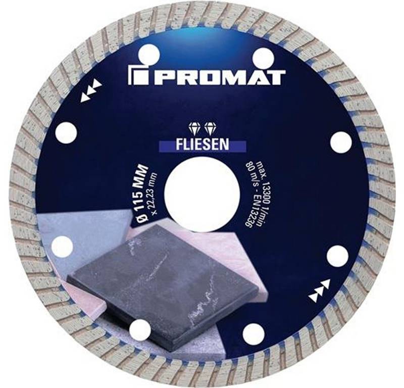 PROMAT Trennscheibe PROMAT Diamanttrennscheibe FLIESEN PRO T Ø 115 mm Bohrung 22,23 mm S von PROMAT