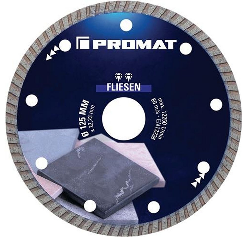 PROMAT Trennscheibe PROMAT Diamanttrennscheibe FLIESEN PRO T Ø 125 mm Bohrung 22,23 mm S PROMAT Trennscheibe PROMAT Diamanttrennscheibe FLIESEN PRO T Ø 125 mm Bohrung 22,23 mm S von PROMAT