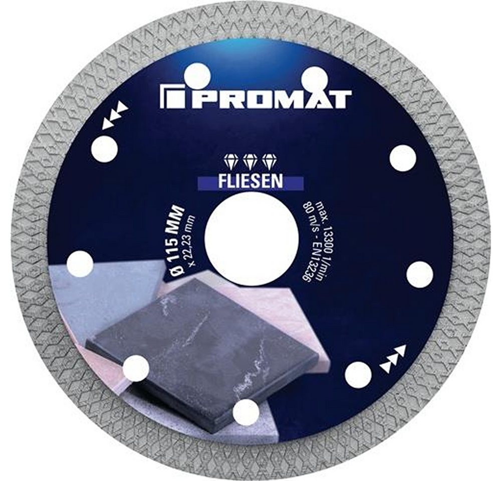 PROMAT Trennscheibe PROMAT Diamanttrennscheibe FLIESEN PRO X Ø 115 mm Bohrung 22,23 mm PROMAT Trennscheibe PROMAT Diamanttrennscheibe FLIESEN PRO X Ø 115 mm Bohrung 22,23 mm von PROMAT