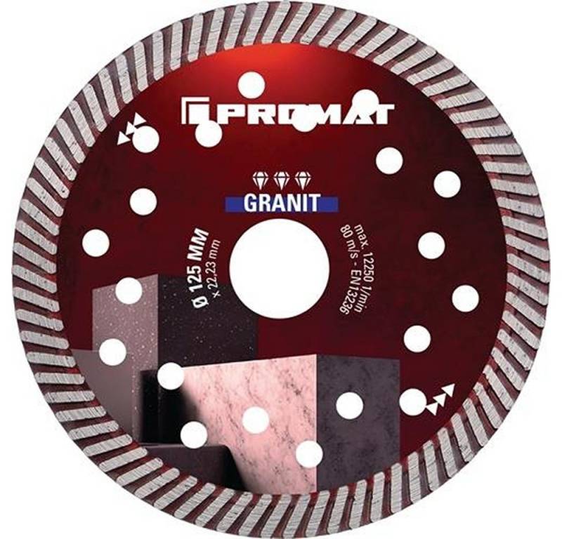 PROMAT Trennscheibe PROMAT Diamanttrennscheibe GRANIT PRO Ø 125 mm Bohrung 22,23 mm Segm von PROMAT