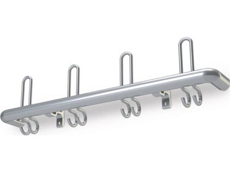 PROMAT Wandgarderobe Wandgarderobe Aluminium F2 8 Hut-/16 Mantelhaken Länge 1600 mm Hakena von PROMAT