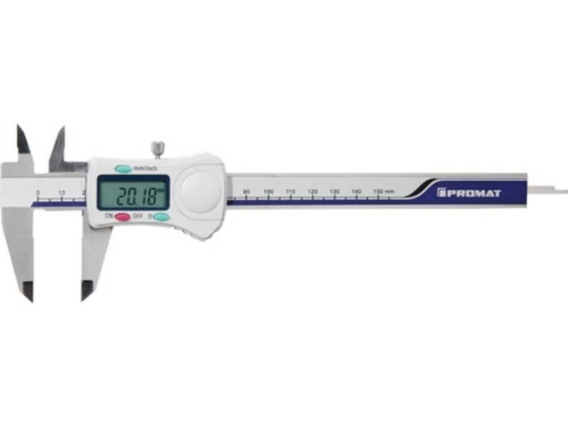 PROMAT Schieber PROMAT Messschieber DIN 862 150 mm digital mit Feststellschraube ecki von PROMAT