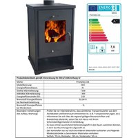 Eek a+ Kaminofen eko 96175 Anthrazit Holzofen 7 kW Kamin Ofen Dauerbrandofen Werkstattofen Schwedenofen Hüttenofen Heizofen von PROMETEY