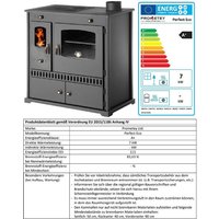 Eek a+ Kaminofen mit Backfach und Herdplatte Perfect Eco Schwarz Rechts Holzofen 7 kW Kamin Ofen Holz Werkstattofen Hüttenofen Heizofen Gartenofen von PROMETEY