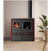 Prometey - Holzofen Perfect Lux Eco, Gusseisen-Oberplatte, rechter Schornstein von PROMETEY