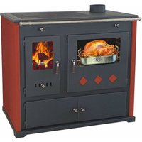 Eek a+ Kaminofen mit Backfach und Herdplatte Practik Lux Holzofen 9,5 kW Kamin Ofen Dauerbrandofen Werkstattofen Schwedenofen Hüttenofen Heizofen von PROMETEY