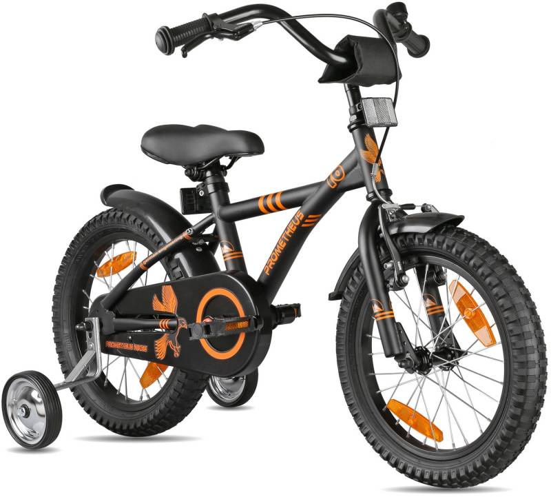 PROMETHEUS BICYCLES Kinderfahrrad HAWK 16 Zoll ab 5 Jahre, 1 Gang, Junge Mädchen Fahrrad Kinder mit Rücktrittbremse Stützräder PROMETHEUS BICYCLES Kinderfahrrad HAWK 16 Zoll ab 5 Jahre, 1 Gang, Junge Mädchen Fahrrad Kinder mit Rücktrittbremse Stützräder von PROMETHEUS BICYCLES
