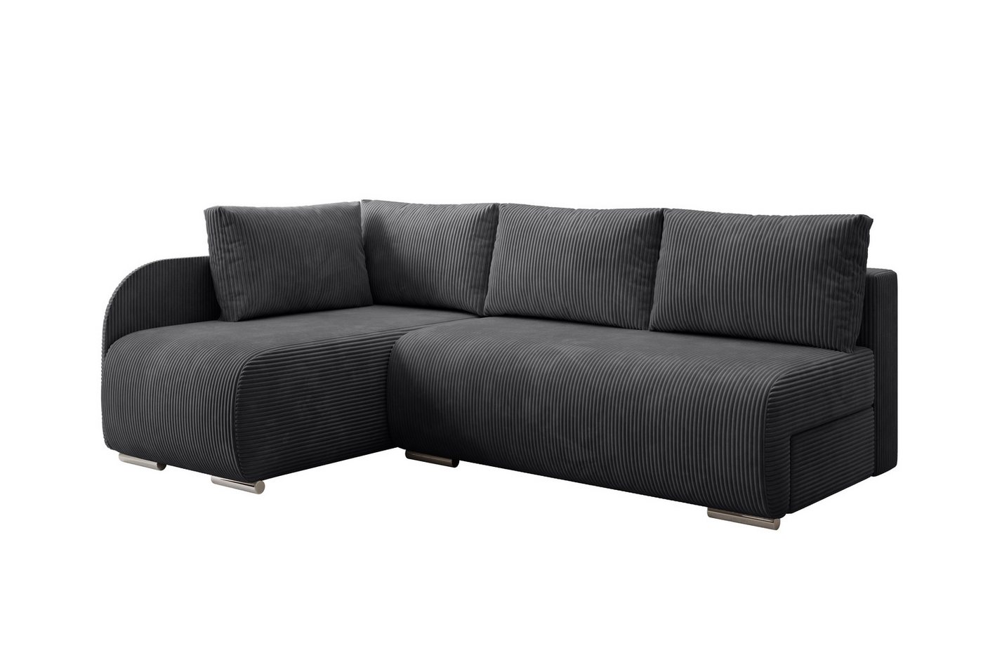 PROMETO Möbel Ecksofa Sofa mit Schlaffunktion, L-Form Links/Rechts, Cord-Stoff, Klein PROMETO Möbel Ecksofa Sofa mit Schlaffunktion, L-Form Links/Rechts, Cord-Stoff, Klein von PROMETO Möbel