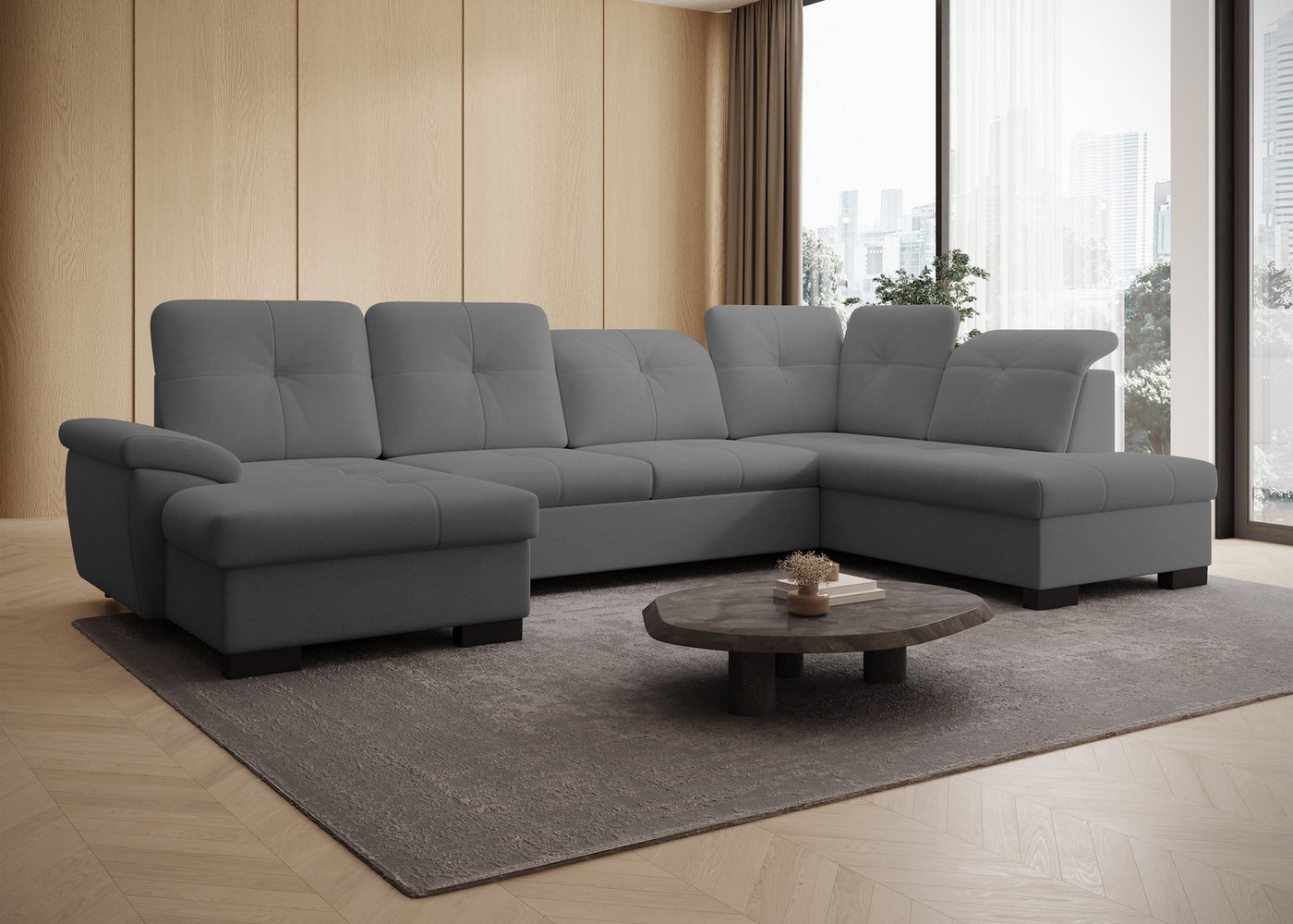 PROMETO Möbel Ecksofa U-Sofa Verstellbare Kopfstütze, Schlaffunktion Bettkasten Magari, Verstellbare Kopfstütze, Bettkasten, Schlaffunktion PROMETO Möbel Ecksofa U-Sofa Verstellbare Kopfstütze, Schlaffunktion Bettkasten Magari, Verstellbare Kopfstütze, Bettkasten, Schlaffunktion von PROMETO Möbel