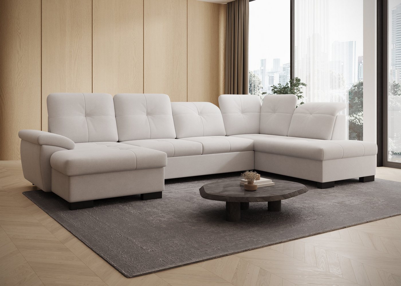 PROMETO Möbel Ecksofa U-Sofa Verstellbare Kopfstütze, Schlaffunktion Bettkasten Magari, Verstellbare Kopfstütze, Bettkasten, Schlaffunktion PROMETO Möbel Ecksofa U-Sofa Verstellbare Kopfstütze, Schlaffunktion Bettkasten Magari, Verstellbare Kopfstütze, Bettkasten, Schlaffunktion von PROMETO Möbel