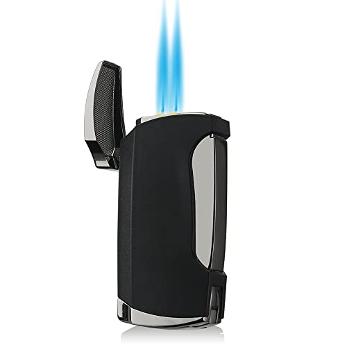 Taschenlampe Feuerzeug Double Jet Flame Feuerzeug (Black Crackle) von PROMISE