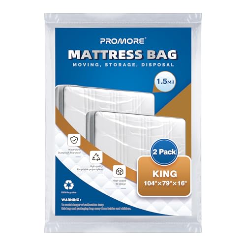PROMORE Matratzenhülle 180 x 200/200 x 200 cm Umzug und Lagerung 2Pack Schutzhülle für Matratzen Matratzentasche Aufbewahrung Kunststoff Matratzenbeutel, Reißfeste Wiederverwendbare Matratzentasche PROMORE Matratzenhülle 180 x 200/200 x 200 cm Umzug und Lagerung 2Pack Schutzhülle für Matratzen Matratzentasche Aufbewahrung Kunststoff Matratzenbeutel, Reißfeste Wiederverwendbare Matratzentasche von PROMORE