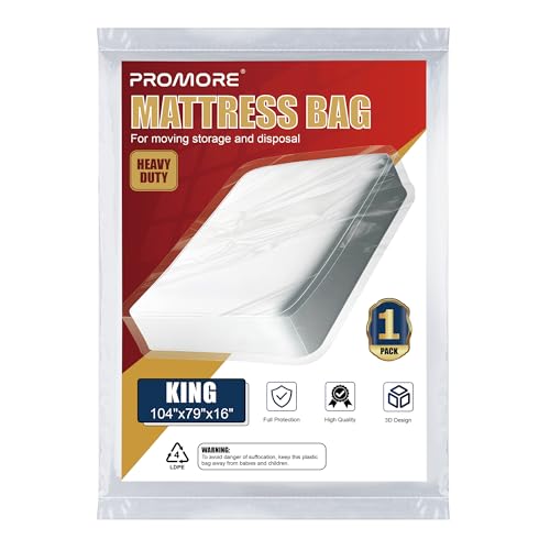 PROMORE Matratzenhülle 180 x 200/200 x 200 cm für Umzug und Lagerung Schutzhülle für Matratzen Matratzentasche Aufbewahrung Kunststoff Matratzenbeutel, Reißfeste Wiederverwendbare Matratzentasche PROMORE Matratzenhülle 180 x 200/200 x 200 cm für Umzug und Lagerung Schutzhülle für Matratzen Matratzentasche Aufbewahrung Kunststoff Matratzenbeutel, Reißfeste Wiederverwendbare Matratzentasche von PROMORE