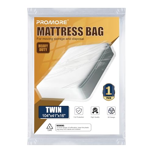 PROMORE Matratzenhülle 90 x 200/100 x 200 cm für Umzug und Lagerung Schutzhülle für Matratzen Matratzentasche Aufbewahrung Kunststoff Matratzenbeutel, Reißfeste Wiederverwendbare Matratzentasche PROMORE Matratzenhülle 90 x 200/100 x 200 cm für Umzug und Lagerung Schutzhülle für Matratzen Matratzentasche Aufbewahrung Kunststoff Matratzenbeutel, Reißfeste Wiederverwendbare Matratzentasche von PROMORE