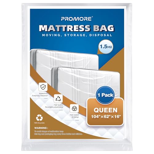 Queen Plastic Mattress Bag for Moving and Storage Protector Cover von PROMORE