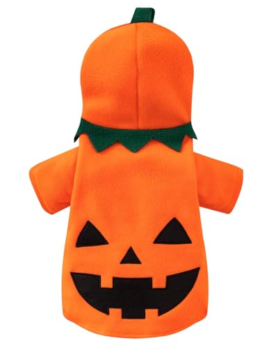Hunde-Kürbis-Kostüm, Halloween-Kapuzenpullover, Größe M von PROMOTED TO BIG SISTER