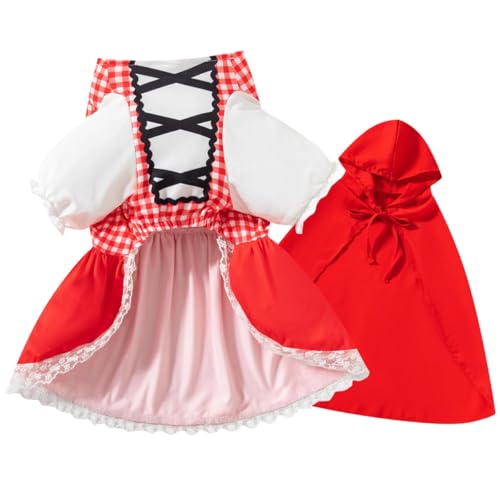 Rotkäppchen-Kostüm für Hunde, Halloween, Weihnachtskleid mit Umhang, Größe L Rotkäppchen-Kostüm für Hunde, Halloween, Weihnachtskleid mit Umhang, Größe L von PROMOTED TO BIG SISTER