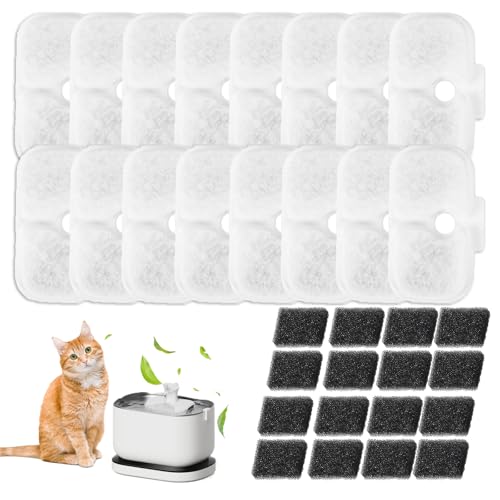 Katzenbrunnen Filter, 32 Stücke Filter für Katzenbrunnen Kompatibel mit Dockstream Trinkbrunnen PLWF105/PLWF115/PLWF005, 16 Schaumstoffschwämme und 16 Filterkartuschen Katzenbrunnen Filter, 32 Stücke Filter für Katzenbrunnen Kompatibel mit Dockstream Trinkbrunnen PLWF105/PLWF115/PLWF005, 16 Schaumstoffschwämme und 16 Filterkartuschen von PRONTERA