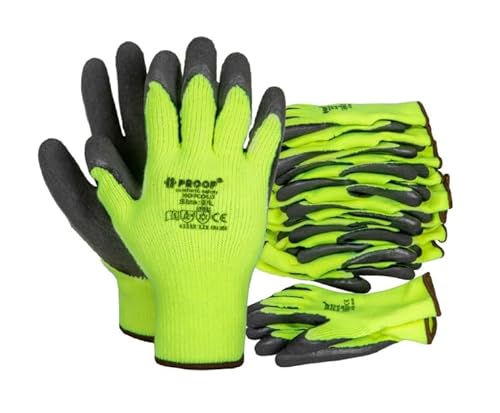 PROOF COMFORT & SAFETY Arbeitshandschuhe 12 Paar Präzise Montagehandschuhe Dicke Schutzhandschuhe Herbst Winter Mit PU-Beschichtung Latexbeschichtung Mechaniker Bauarbeiter Logistik Größe 9 HotCold PROOF COMFORT & SAFETY Arbeitshandschuhe 12 Paar Präzise Montagehandschuhe Dicke Schutzhandschuhe Herbst Winter Mit PU-Beschichtung Latexbeschichtung Mechaniker Bauarbeiter Logistik Größe 9 HotCold von PROOF comfort&safety