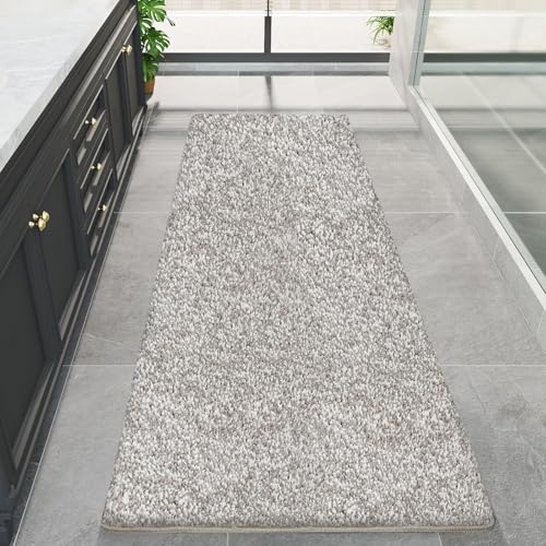 Badezimmerteppich, rutschfest, waschbar, 150 x 60 cm, extra weich, saugfähig, Mikrofaser, schnell trocknend, Gummi-Rückseite, maschinenwaschbar, Badematten für Badezimmerboden, Badewanne und Dusche von PROOVEELLY