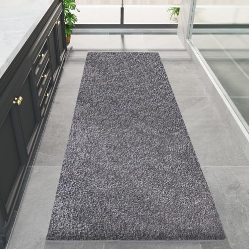 PROOVEELLY Badezimmerteppich, rutschfest, waschbar, 150 x 60 cm, extra weich, saugfähig, Mikrofaser, schnell trocknend, Gummi-Rückseite, maschinenwaschbar, Badematten für Badezimmerboden, Badewanne von PROOVEELLY
