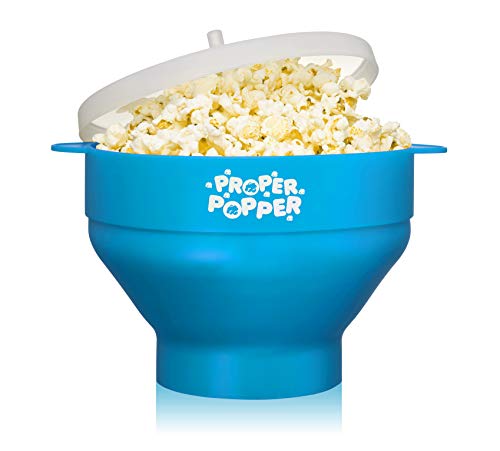 The Original Proper Popper Mikrowelle Popcorn Popper, Silikon Popcorn Maker, Faltbare Schüssel BPA-frei & spülmaschinenfest – (türkis) von PROPER POPPER