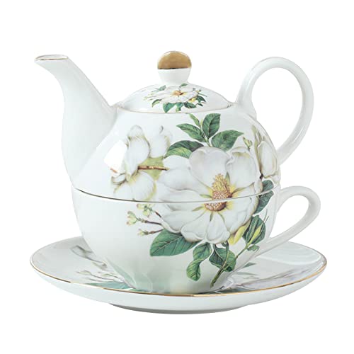 PROPFE Teekanne und Tassen-Set für 1, Tea for One Teekanne und Tassen-Set, Teekanne für eine Tasse, Bone China Tee-Set, Teekanne Geschenksets für Frauen-Bird-Pot 300ml von PROPFE