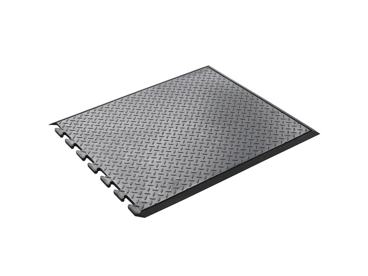 Fußmatte Anti-Ermüdungs-Gummifliese Endstück, BxL 80x70cm, Schwarz, PROREGAL® von PROREGAL®