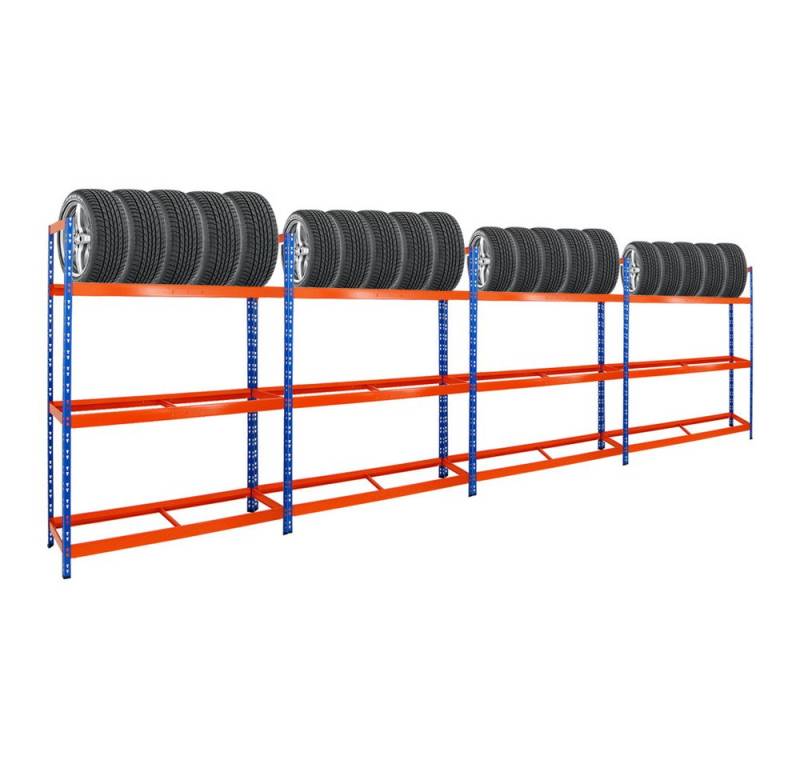 PROREGAL® Ablageregal Mega Deal 4x Reifenregal Tiger XL HxBxT 200x150x45 cm bis zu 72 Reifen von PROREGAL®