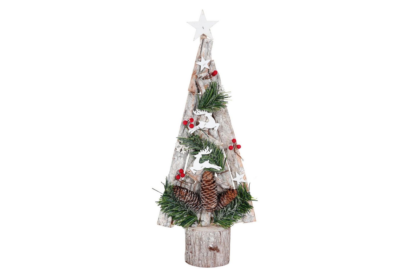 PROREGAL® Adventskranz Deko-Weihnachtsbaum 57x23x10cm Holz Christbaum mit Stern von PROREGAL®