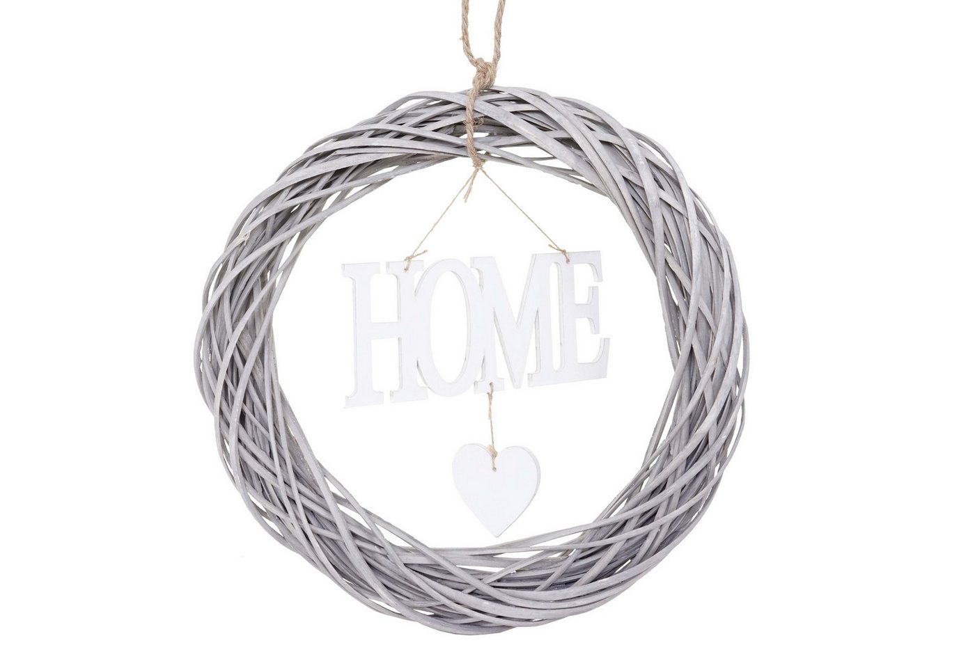 PROREGAL® Adventskranz Türkranz Home rund 6x40x40cm Holz Ø 40cm weiß-grau Wandkranz Kranz von PROREGAL®