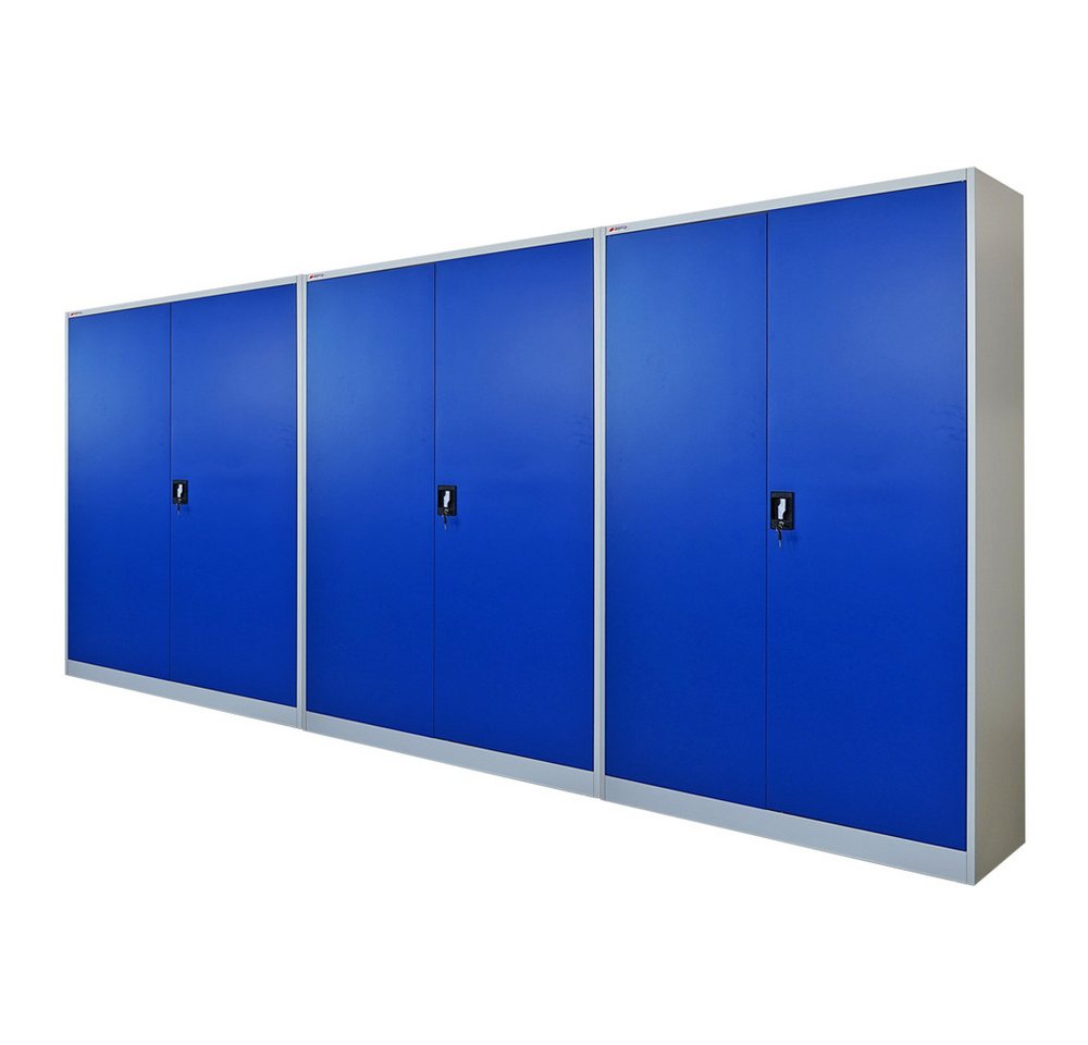 PROREGAL® Aktenschrank Mega Deal Flügeltürenschrank ELEPHANT (3-St) von PROREGAL®