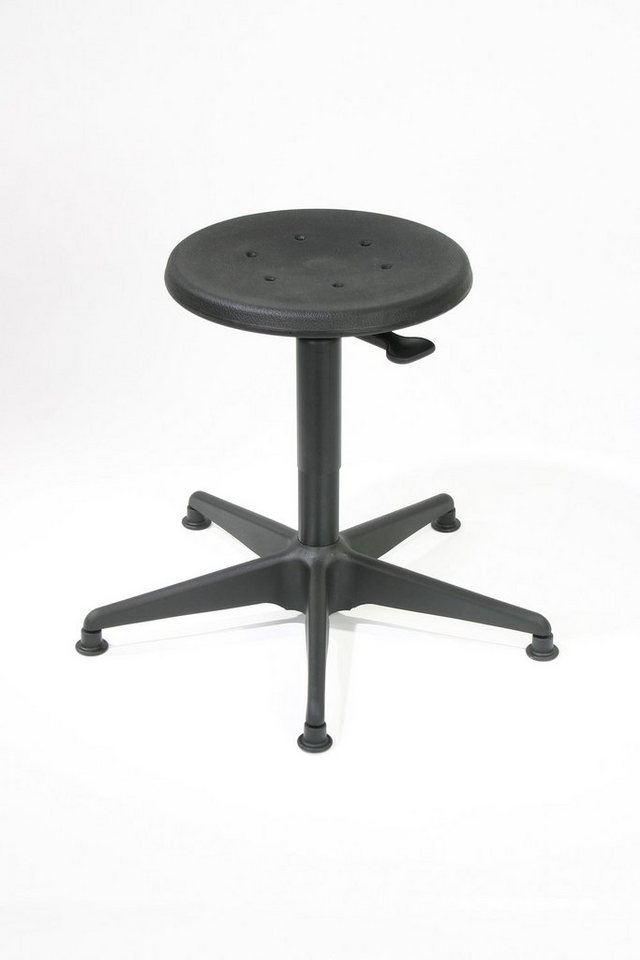 PROREGAL® Arbeitshocker Drehhocker Atlanta, Sitzh. 38-51cm, Ø59cm, tdw 110kg, Schwarz von PROREGAL®