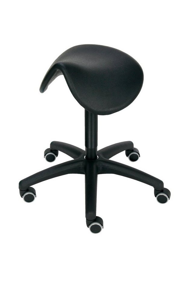 PROREGAL® Arbeitshocker Sattelhocker Lexington, Sitzh. 49-68cm, Ø63cm, tdw 110kg, Schwarz von PROREGAL®