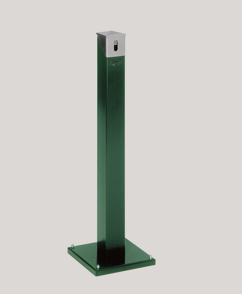 PROREGAL® Aschenbecher Eckiger Ascher Standsäule abnehmbarem Kopfteil 9,4L 100,5x30x30cm Grün von PROREGAL®