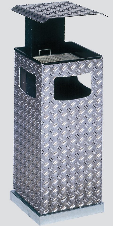 PROREGAL® Aschenbecher Kombiascher 3-Fach Einwurf 38L 95x44x44 Alu-Duett-Blech Dach Anthrazit von PROREGAL®