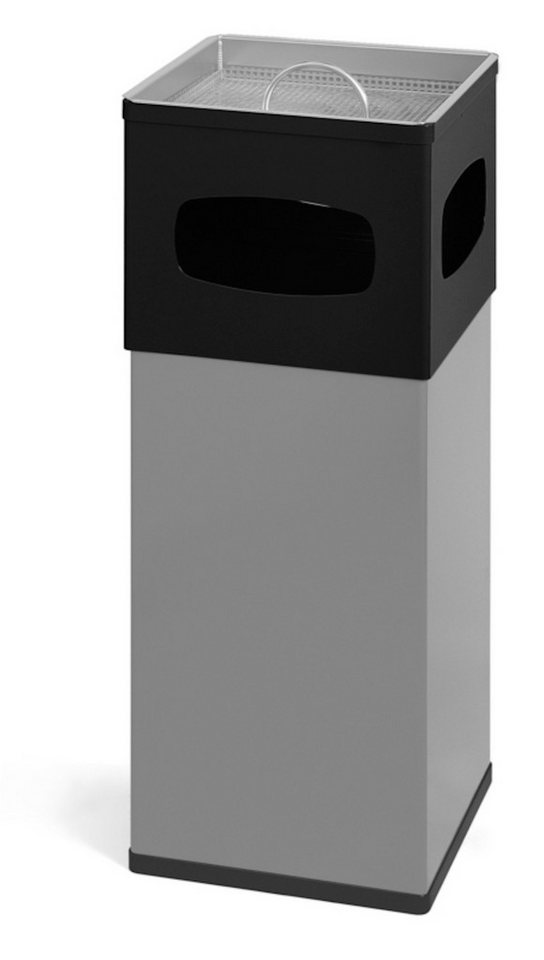 PROREGAL® Aschenbecher Kombiascher aus Aluminium mit Sieb, 50L, HxBxT 82x30x30cm, Silber von PROREGAL®